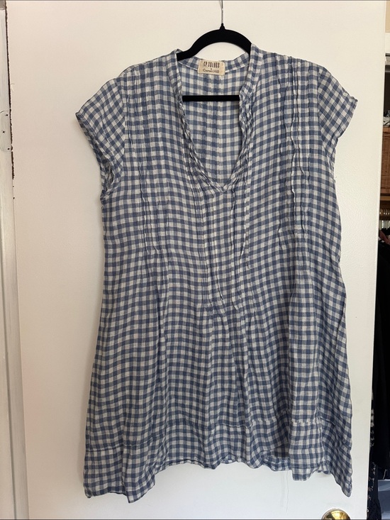 CP Shades Tops - CP Shades Blue and White Gingham Cap-Sleeve Tunic